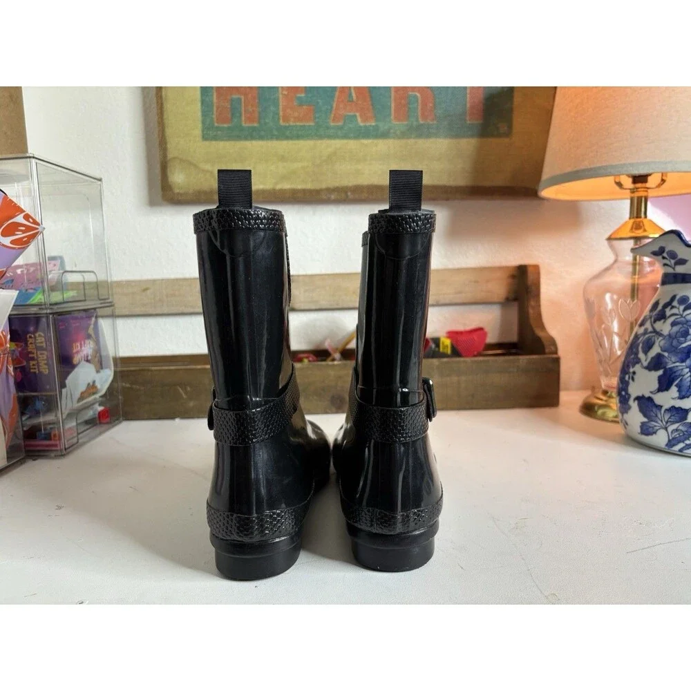 COUGAR black Rubber Ankle Rubber Waterproof Rain Boots Size 9